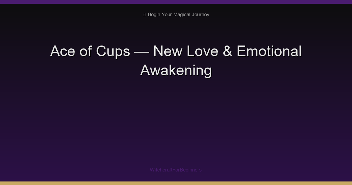 Ace of Cups: New Love, Emotional Beginnings & Open Hearts