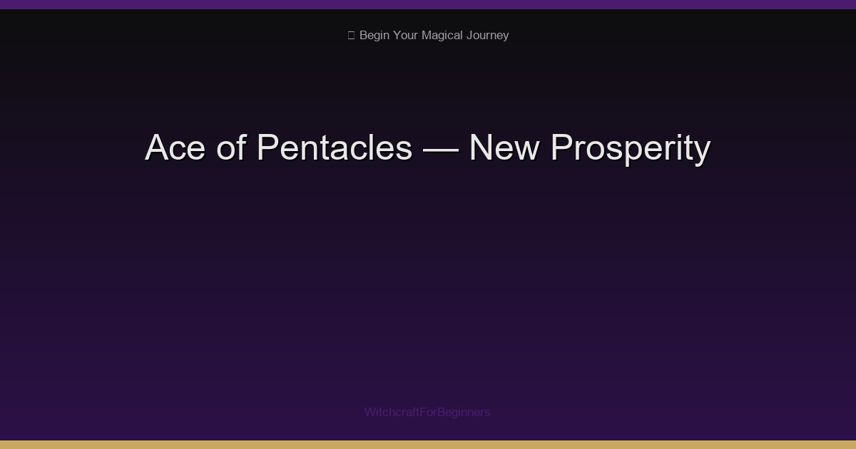 Ace of Pentacles: New Financial Opportunity & Prosperity Ahead