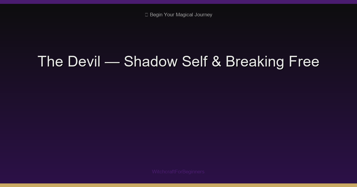 The Devil Tarot: Shadow Self, Addiction & Breaking Free