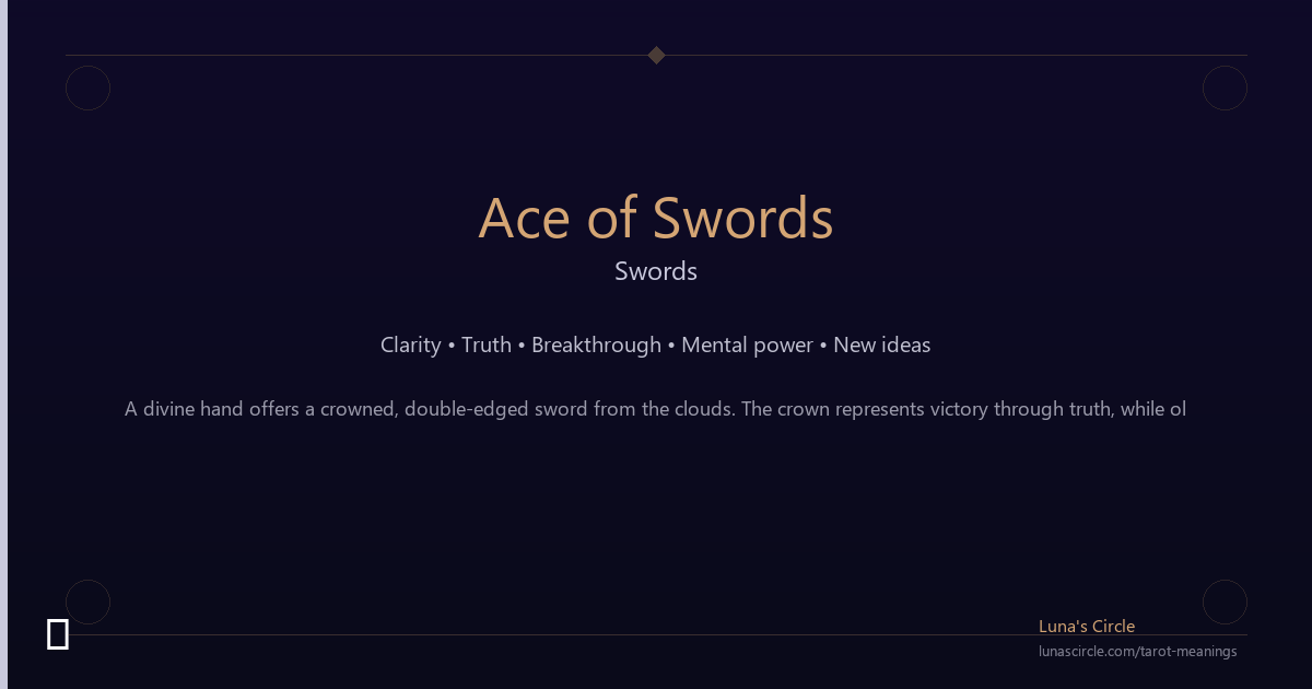 Ace of Swords Meaning: The Lightning Bolt of Clarity and Breakthrough