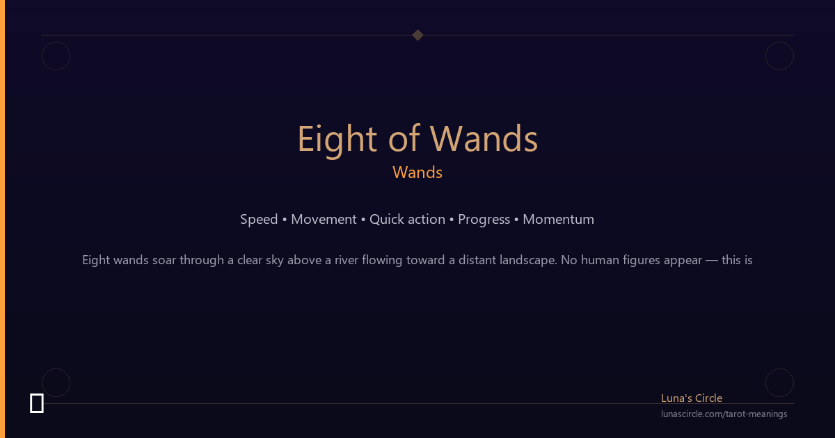 Eight of Wands Meaning: When Everything Accelerates at Once