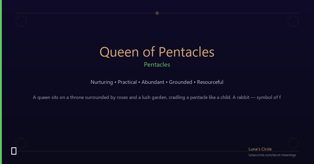 Queen of Pentacles: The Art of Abundant, Grounded Living
