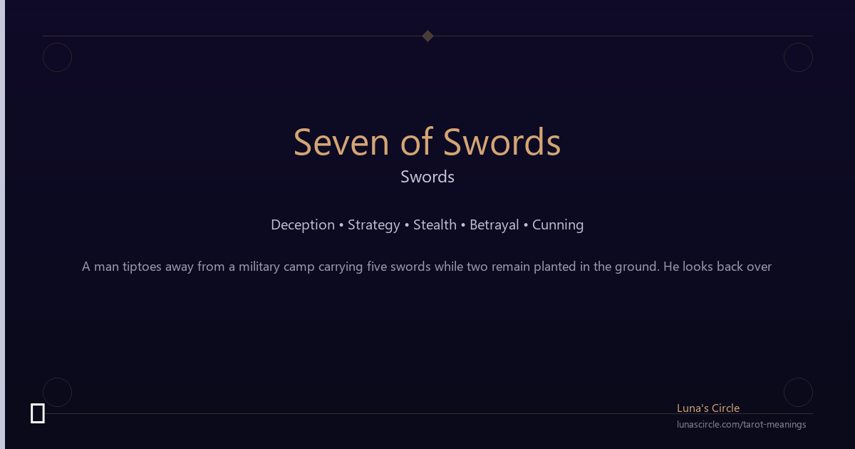 Seven of Swords Meaning: Deception, Strategy & the Art of the Calculated Move