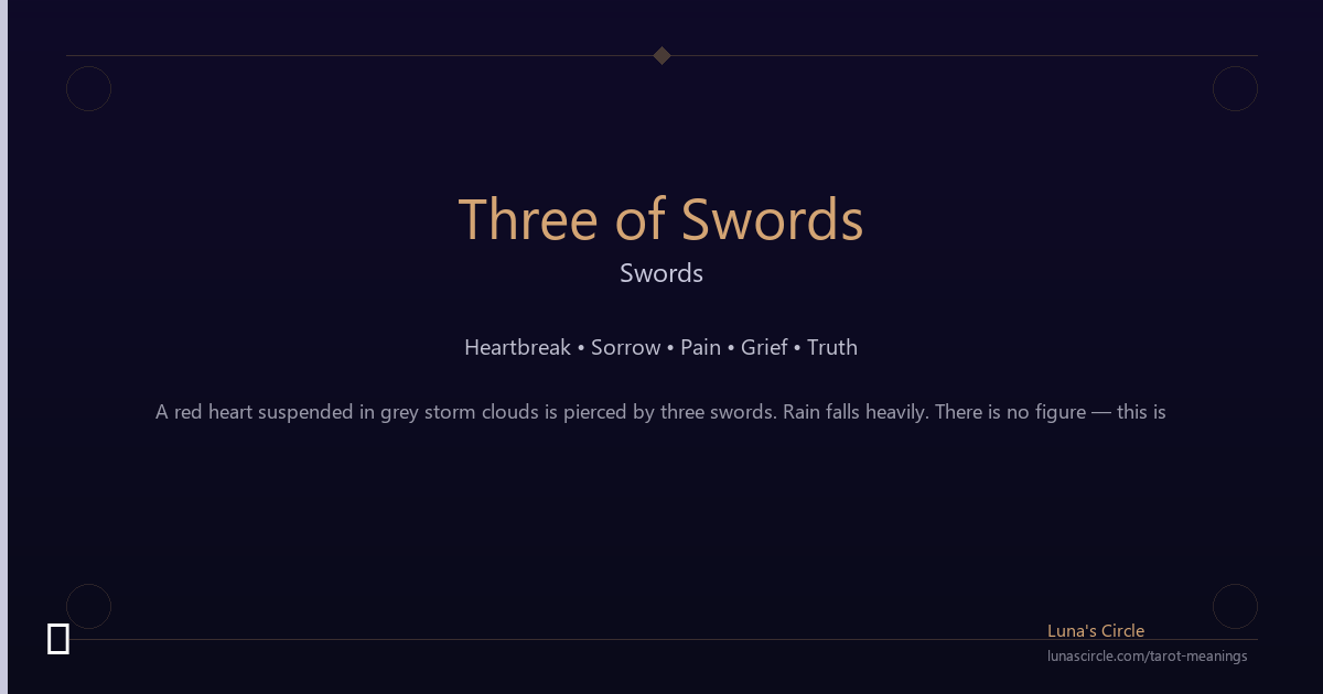 Three of Swords Meaning: The Heartbreak That Brings Clarity